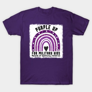 Rainbow Purple Up For Military Kids T-Shirt